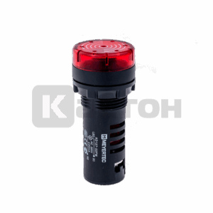 Зуммер с подсветкой, 80дБ, красный, 24V AC/DC, IP40, пластик